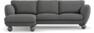 Madison Lux - 2-sits soffa med schäslong vänster - Grå