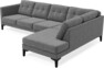 Rio - 3-sits soffa med divan höger - Grå