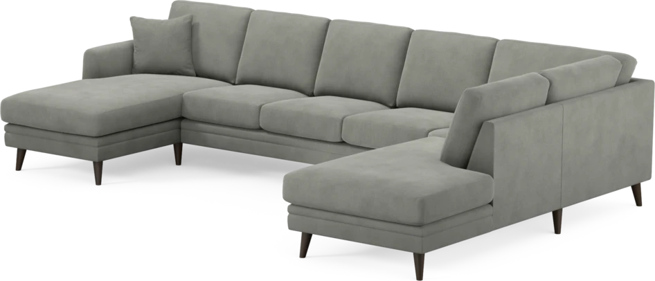 Eden - 3-sits soffa med schäslong vänster och divan höger - Grå