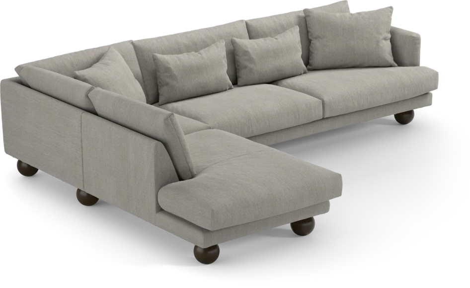 Harper - 3-sits soffa med divan vänster - Grå