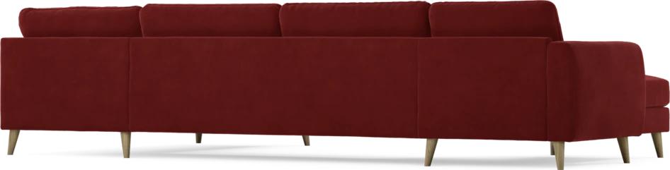 Bridge - 3-sits soffa med schäslong vänster och divan höger - Röd