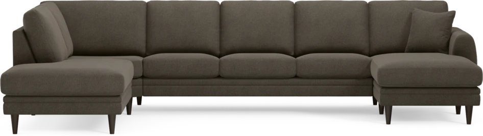Eden - 3-sits soffa med divan vänster och schäslong höger - Brun