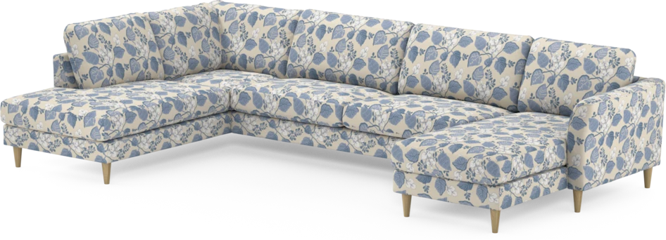 Bridge - 3-sits soffa med divan vänster och schäslong höger - Blå