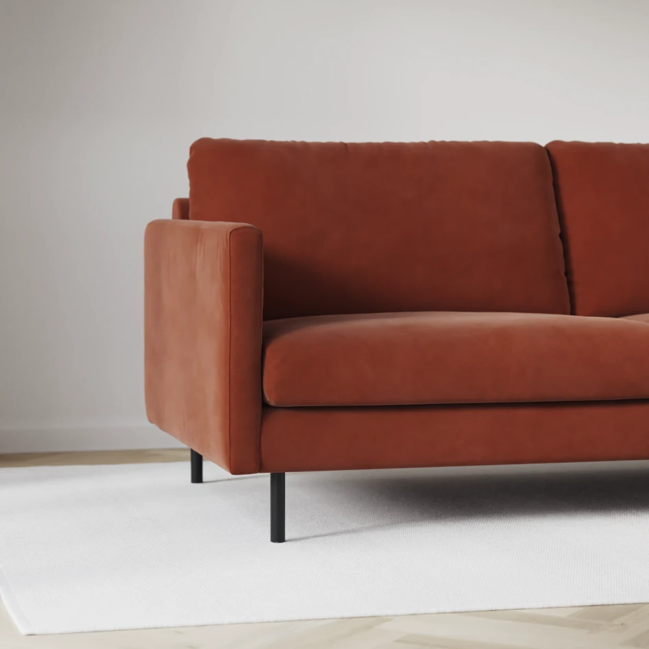 Madison Lux - 2-sits soffa med divan vänster och schäslong höger - Röd