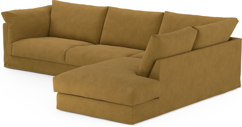 Cherrie - 3-sits soffa med divan höger, med kappa - Orange