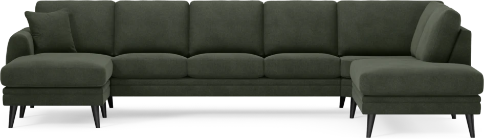 Eden - 3-sits soffa med schäslong vänster och divan höger - Grön