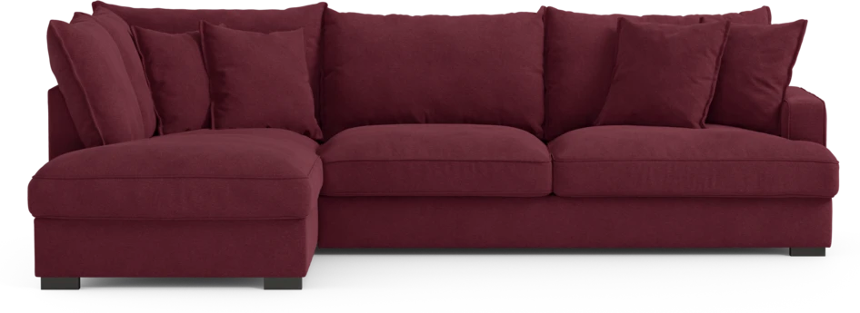 Mila - 3-sits soffa med divan vänster - Röd