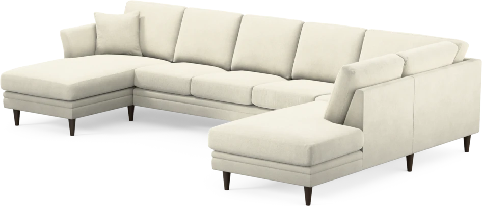 Eden - 3-sits soffa med schäslong vänster och divan höger - Vit