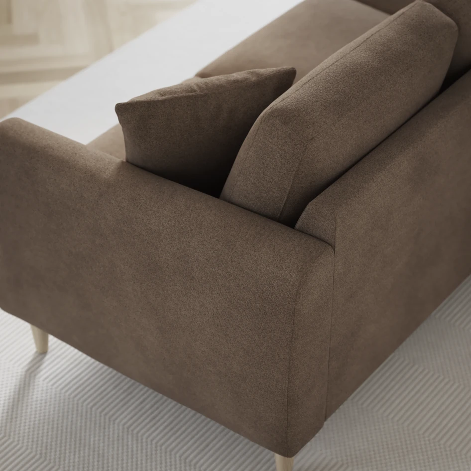 Eden - 3-sits soffa med divan vänster och schäslong höger - Brun