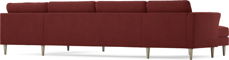 Bridge - 3-sits soffa med schäslong vänster och divan höger - Röd