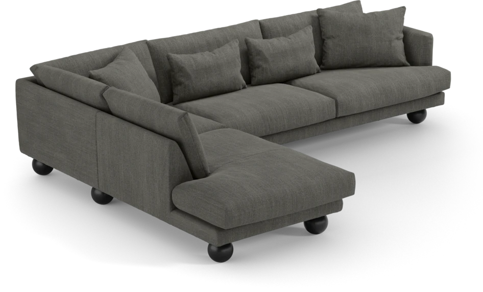 Harper - 3-sits soffa med divan vänster - Grå