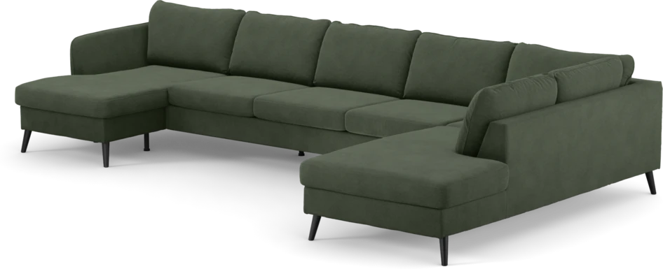 County - 4-sits soffa med schäslong vänster och divan höger - Grön