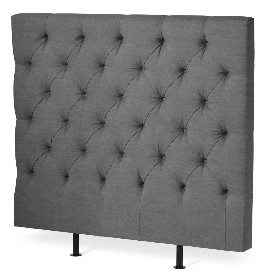Avon L pikerad, låg - Sänggavel, B 90-140 cm - Grå