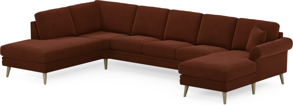 Eden - 3-sits soffa med divan vänster och schäslong höger - Orange