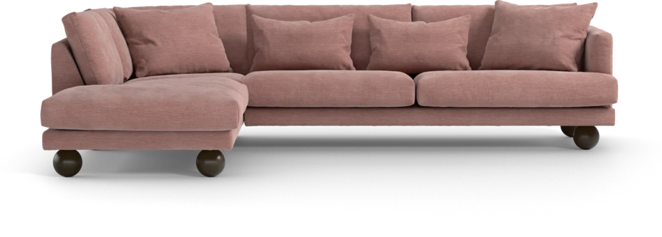 Harper - 3-sits soffa med divan vänster - Rosa