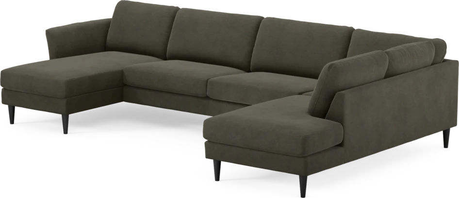 Bridge - 3-sits soffa med schäslong vänster och divan höger - Grå