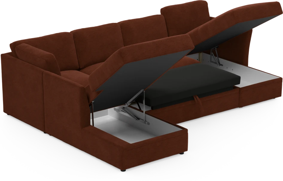 Öland - Bäddsoffa med divan vänster och schäslong höger - Orange