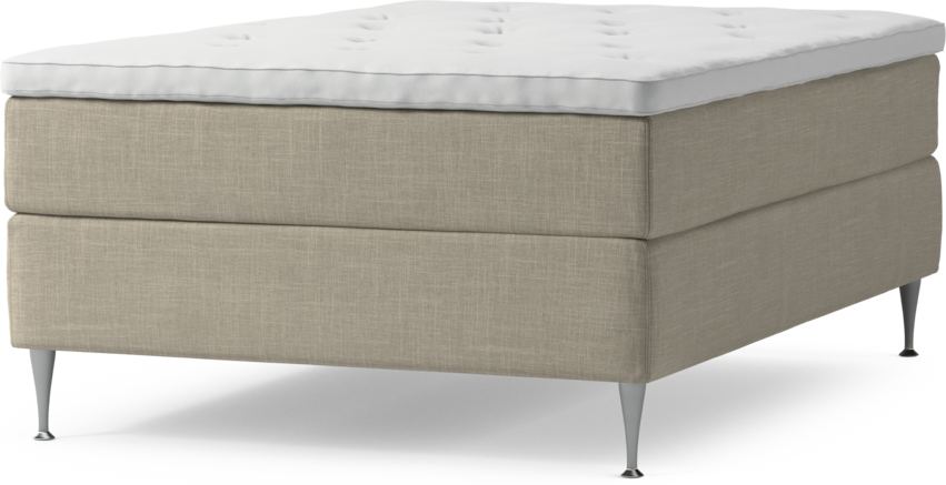Delux Exclusive - Kontinentalsäng, enkelsäng 140 cm med bäddmadrass och sängben - Beige