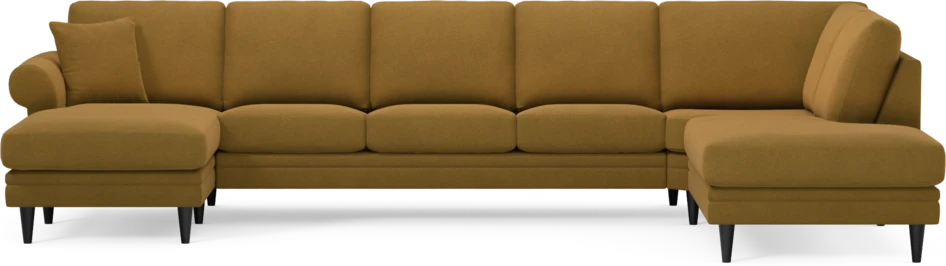 Eden - 3-sits soffa med schäslong vänster och divan höger - Gul