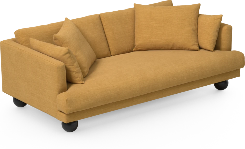 Harper - 3-sits soffa, hel dyna - Gul