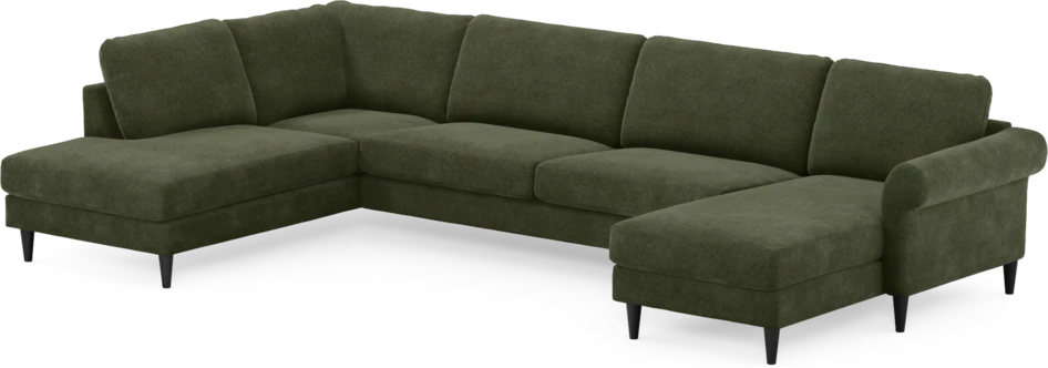 Bridge - 3-sits soffa med divan vänster och schäslong höger - Grön