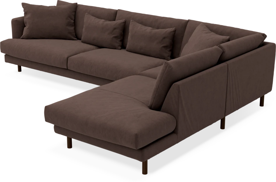 Harper - 3-sits soffa med divan höger - Brun