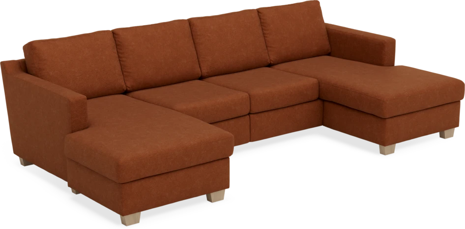 Friday - 2-sits soffa med två schäslonger - Orange