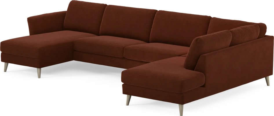 Bridge - 3-sits soffa med schäslong vänster och divan höger - Orange