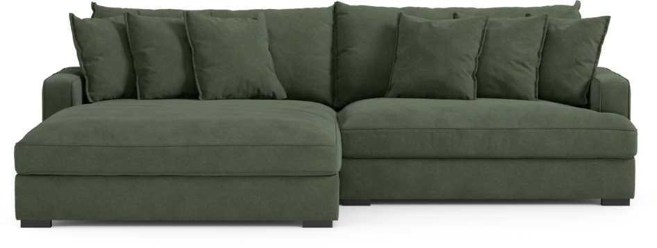 Rossi - 2-sits soffa med schäslong XL vänster - Grön