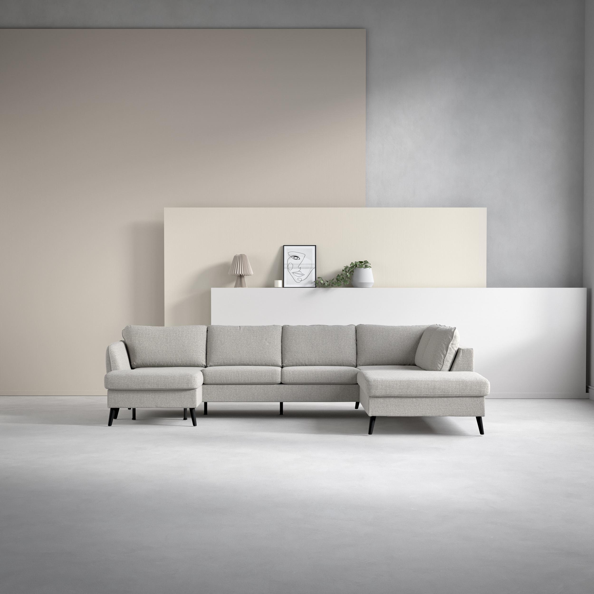 County, 3-sits soffa med schäslong vänster och divan höger