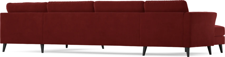 Bridge - 3-sits soffa med schäslong vänster och divan höger - Röd