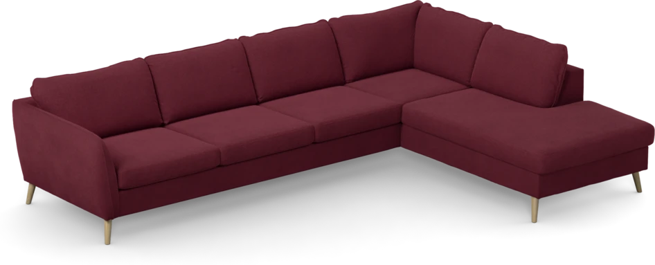 County - 3-sits soffa med divan höger - Röd