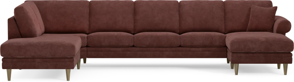 Eden - 3-sits soffa med divan vänster och schäslong höger - Röd