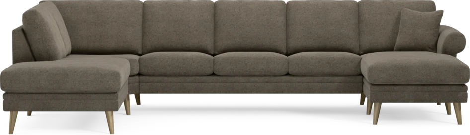 Eden - 3-sits soffa med divan vänster och schäslong höger - Brun