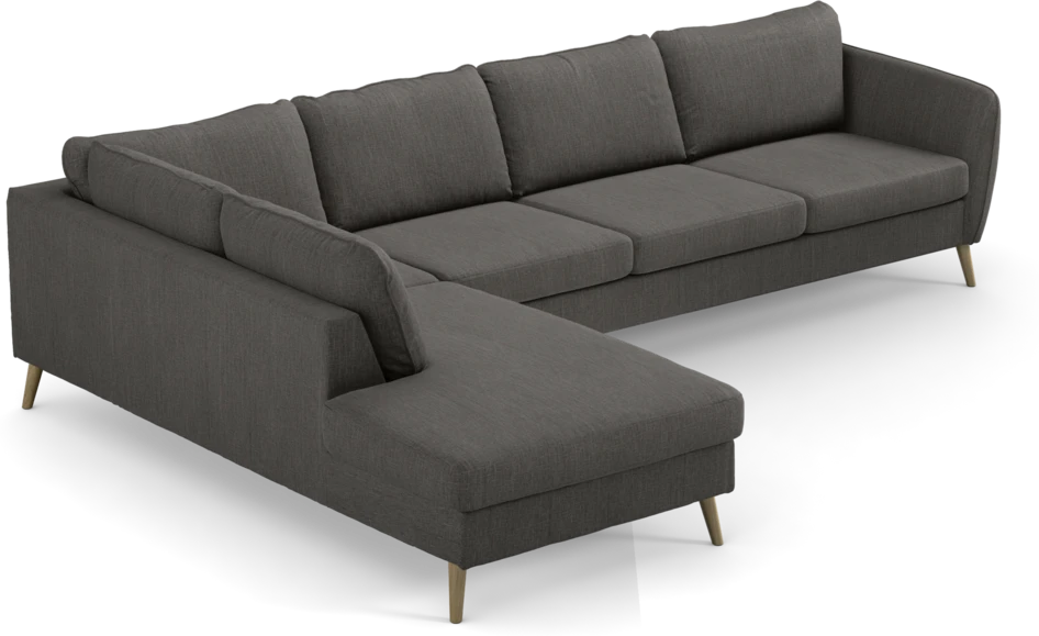 County - 3-sits soffa med divan vänster - Brun