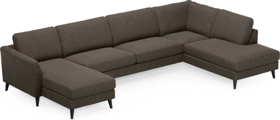 Bridge - 3-sits soffa med schäslong vänster och divan höger - Brun