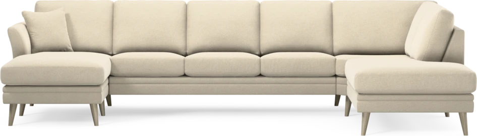 Eden - 3-sits soffa med schäslong vänster och divan höger - Beige