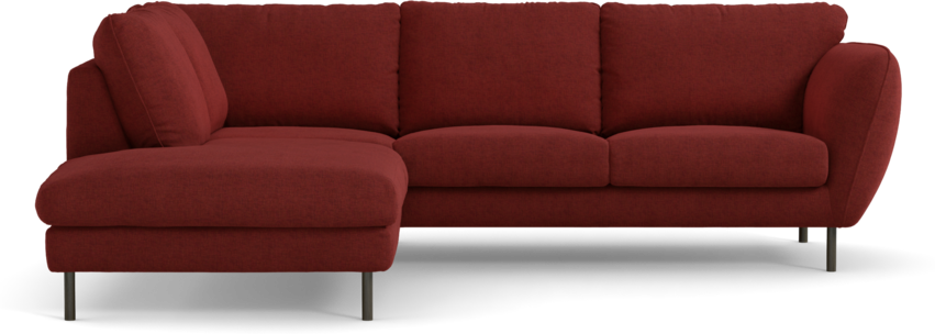 Madison Lux - 2-sits soffa med divan vänster - Röd