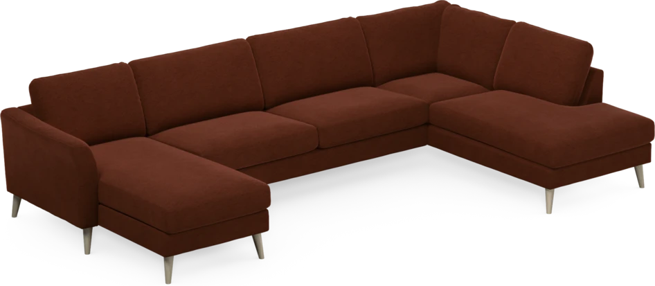 Bridge - 3-sits soffa med schäslong vänster och divan höger - Orange