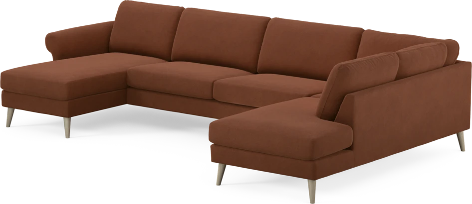 Bridge - 3-sits soffa med schäslong vänster och divan höger - Orange