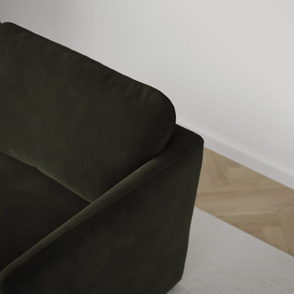 Öland - Bäddsoffa med schäslong vänster och divan höger - Grön