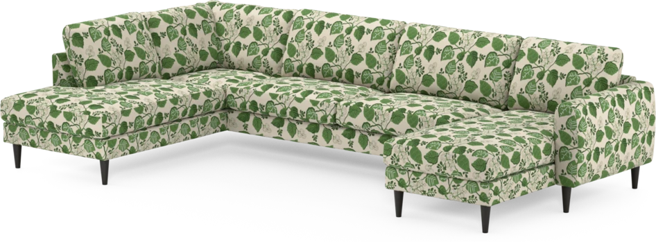 Bridge - 3-sits soffa med divan vänster och schäslong höger - Grön