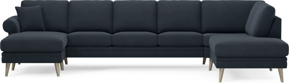 Eden - 3-sits soffa med schäslong vänster och divan höger - Blå