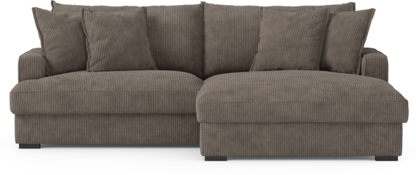 Mila - 2-sits soffa med schäslong XL höger - Brun