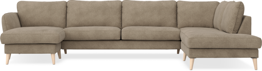 Bridge - 3-sits soffa med schäslong vänster och divan höger - Brun