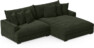Rossi - 2-sits soffa med schäslong XL höger - Grön