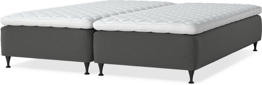 Delux Sense - Ramsäng, dubbelsäng med bäddmadrass - Grå