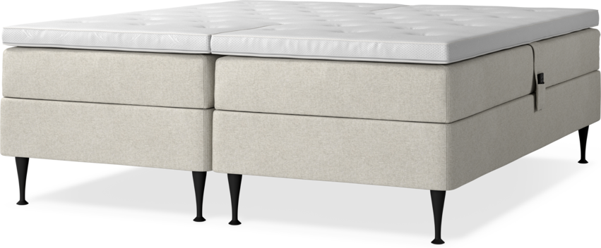 Delux Sense - Ställbar säng, dubbelsäng med bäddmadrass - Beige