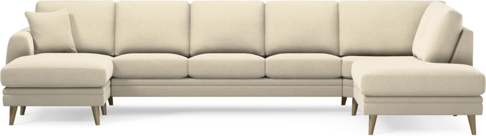 Eden - 3-sits soffa med schäslong vänster och divan höger - Beige
