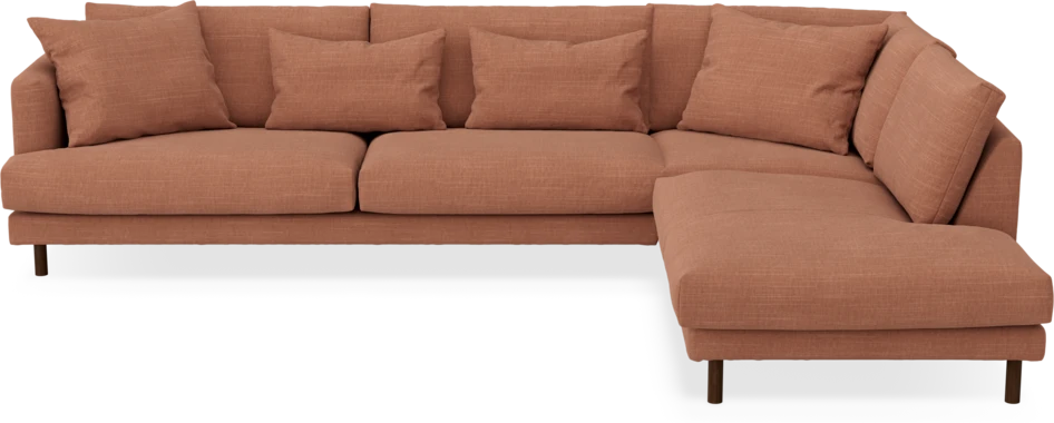 Harper - 3-sits soffa med divan höger - Orange